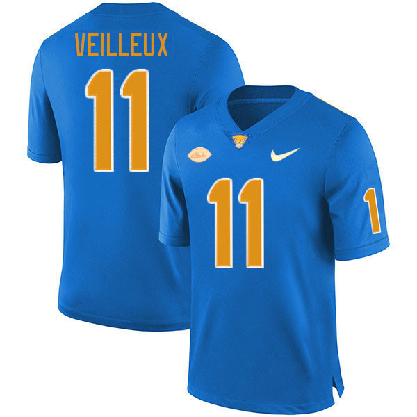 Pitt Panthers #11 Christian Veilleux College Football Jerseys Stitched Sale-Royal
